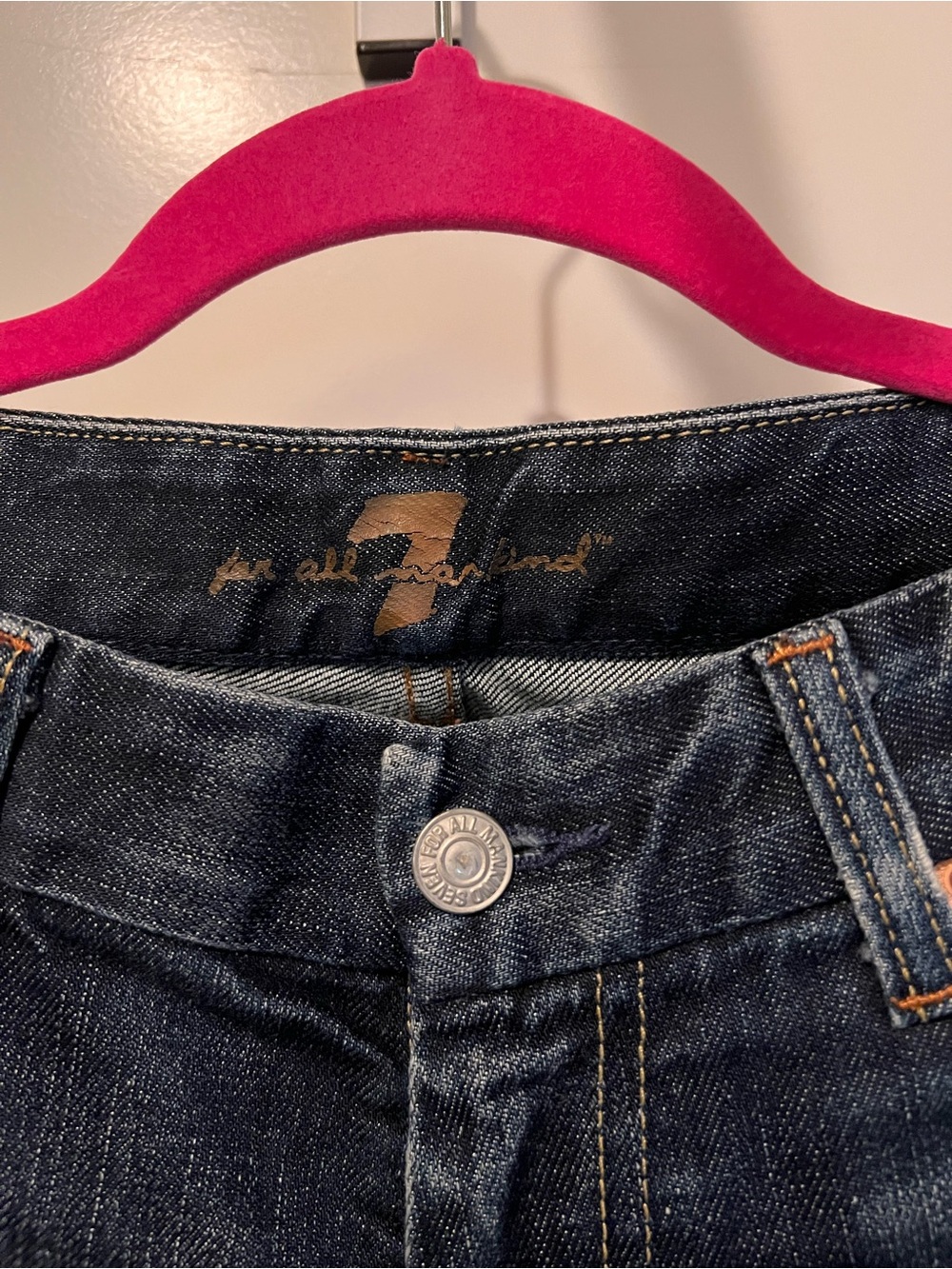 7 For All Mankind High-Rise Dark Blue Denim Jeans Vintage